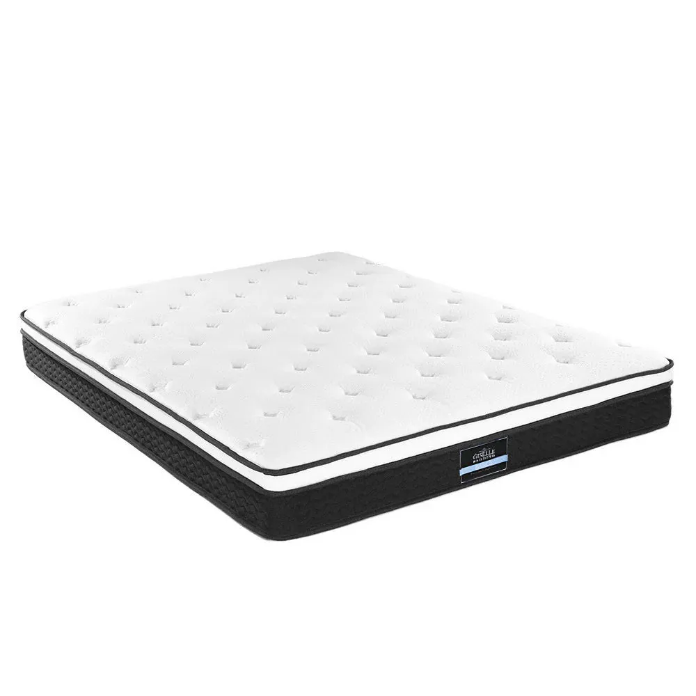 King Package | Burnett Bed Frame With Oversized Headboard Grey & Bonita Euro Top Mattress (Medium Firm)