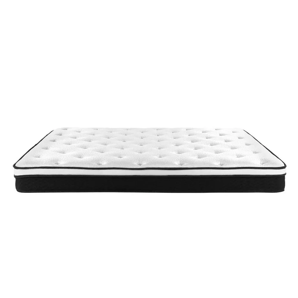 King Package | Burnett Bed Frame With Oversized Headboard Grey & Bonita Euro Top Mattress (Medium Firm)