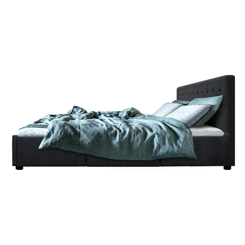 King Premium Package | Trinity Bed Charcoal, Algarve Euro Top Mattress (Medium Firm) & Deluxe Mattress Topper!