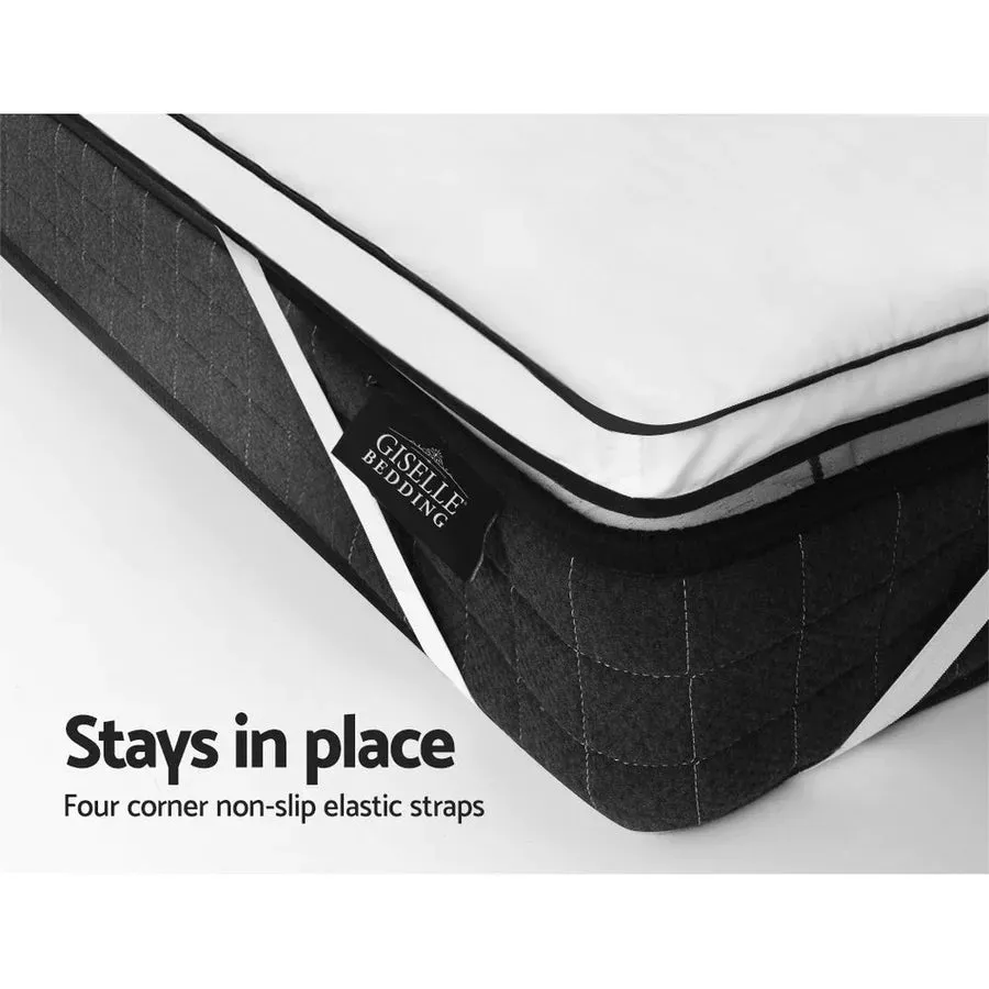 King Premium Package | Trinity Bed Charcoal, Algarve Euro Top Mattress (Medium Firm) & Deluxe Mattress Topper!