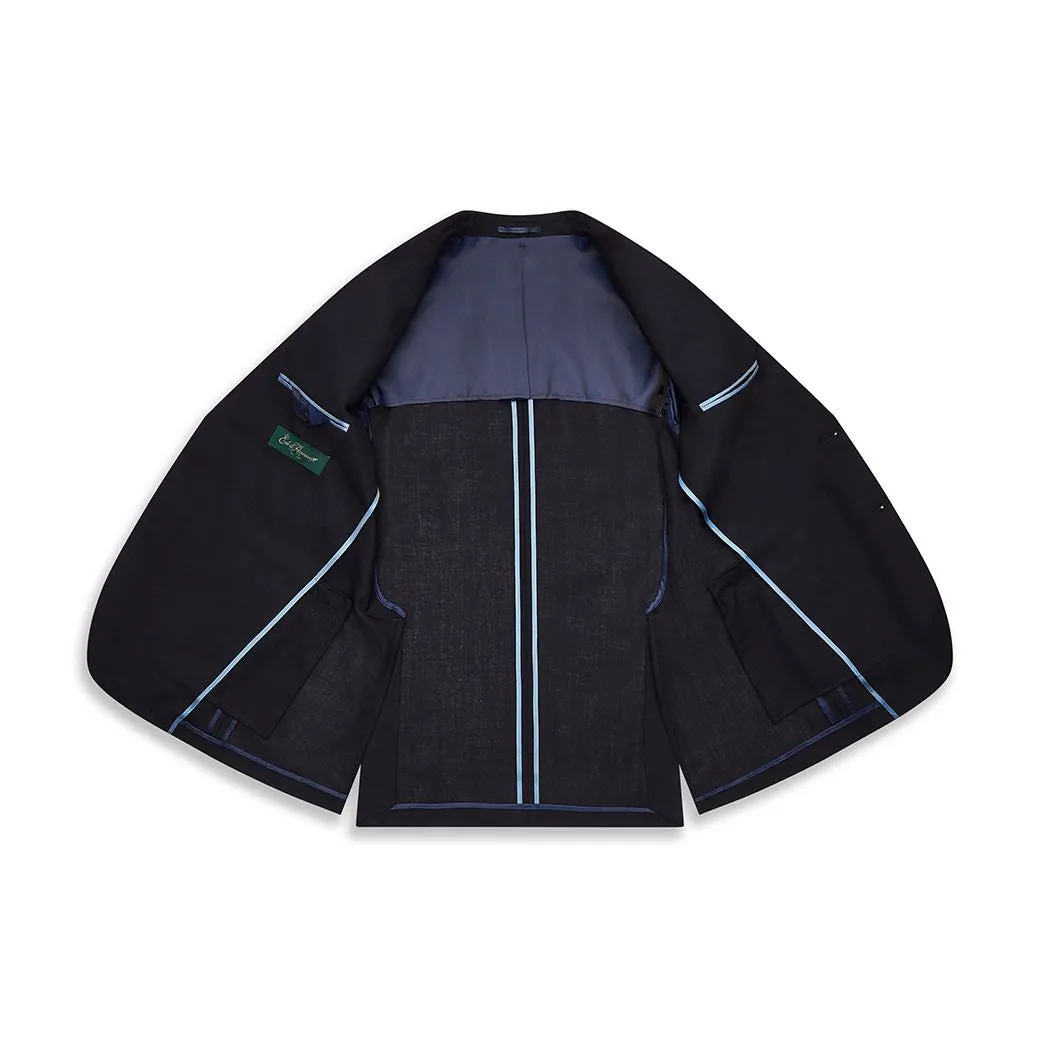 Knighton Semi Lined Navy Tropical Worsted Wool Suit