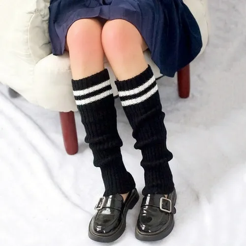 Lolita Long Socks Women's Leg Warmers Knitted Warm Foot Cover White