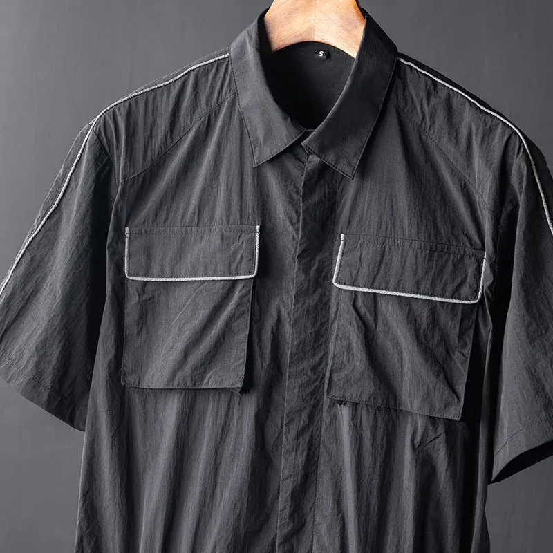 Men's Fashion Casual Long Sleeve Jumpsuits Short Sleeve Casual Stylish Rompers Coverall
