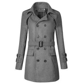 Men's Woolen Autumn And Winter Trench Coat