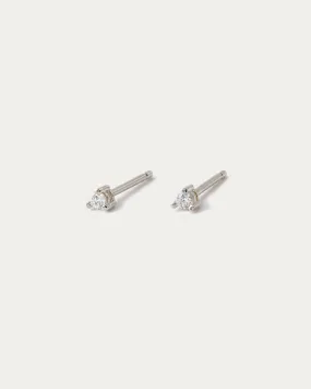 Mini Solitaire Studs - Silver