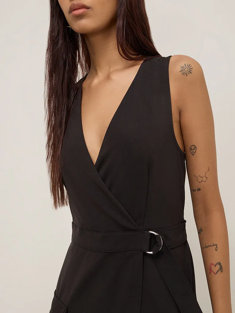 Nuon Black Buckle-Detailed Jumpsuit