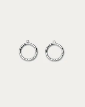 Pavé Circle Hoop Ear Jackets - Silver