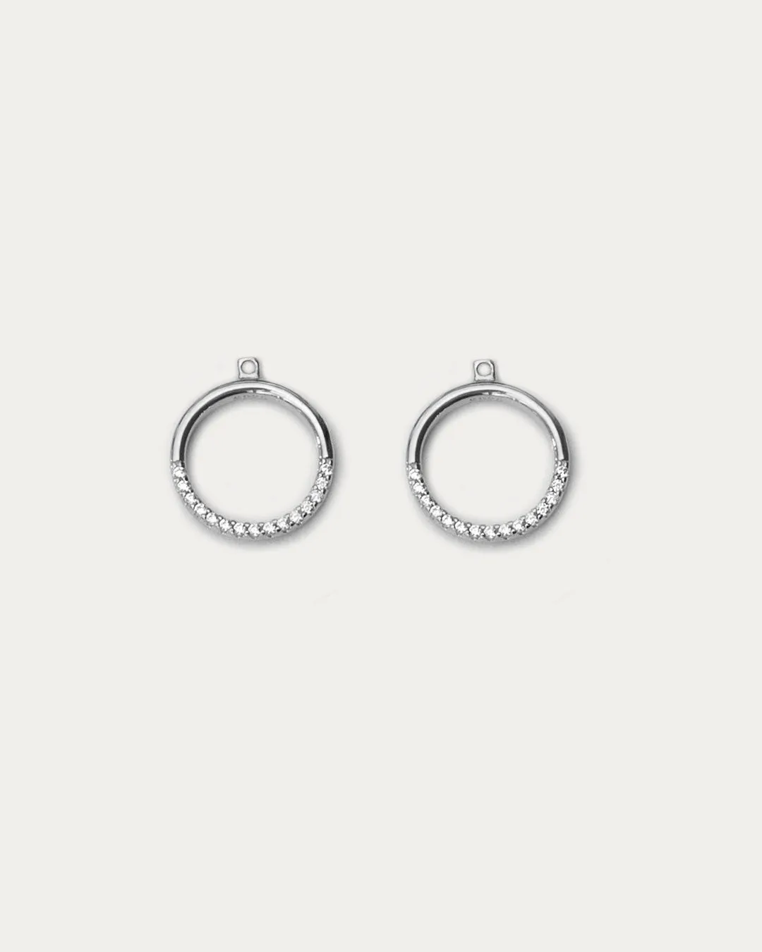 Pavé Circle Hoop Ear Jackets - Silver