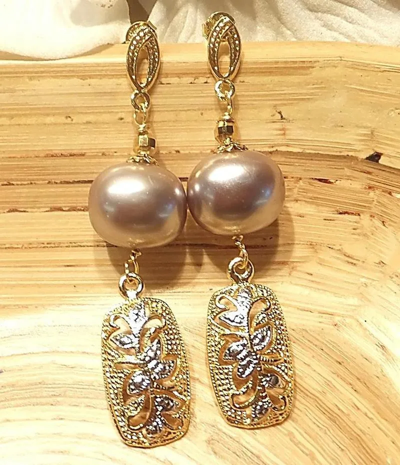 Pearl and Gold Earrings