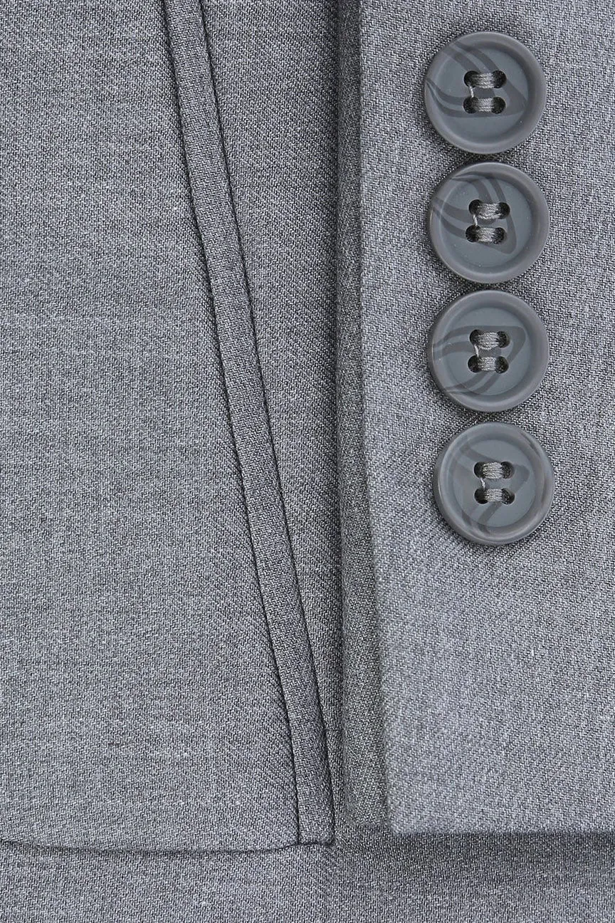 "Rafael" Light Grey 2-Button Notch Suit (2-Piece Set)