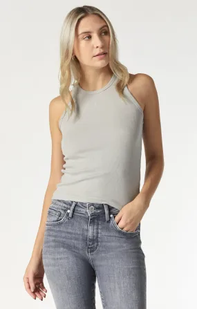 RACER BACK TANK TOP IN GREY NATURAL DYE