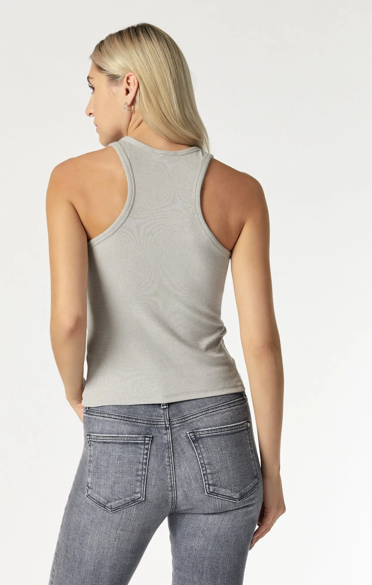 RACER BACK TANK TOP IN GREY NATURAL DYE