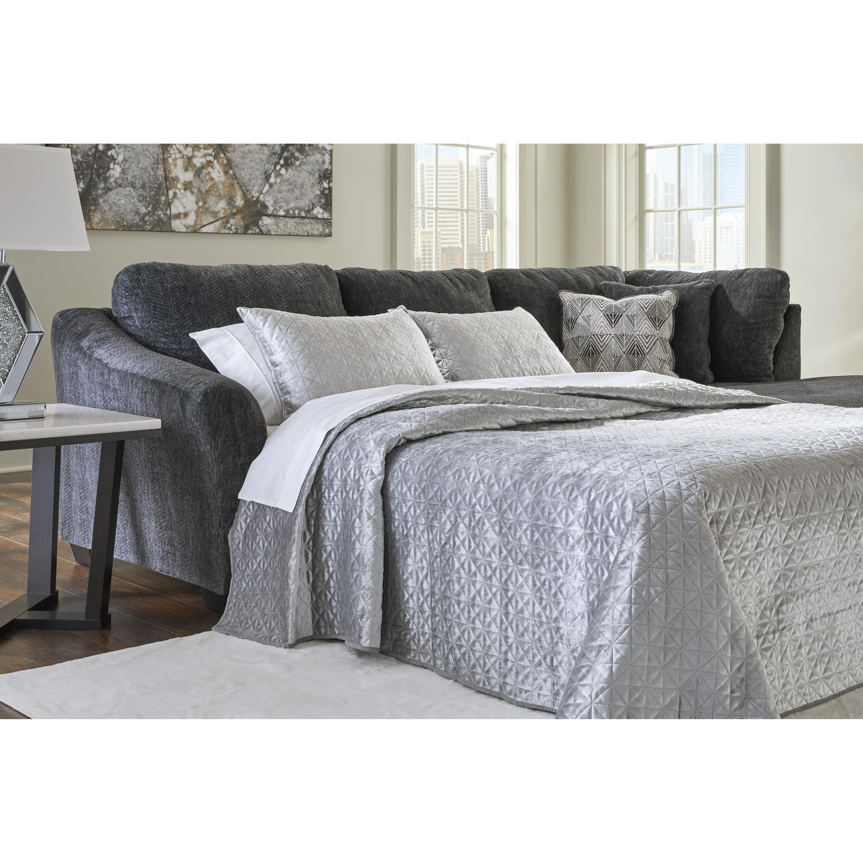 Signature Design by Ashley Biddeford Fabric Full Sleeper Sectional 3550410/3550417