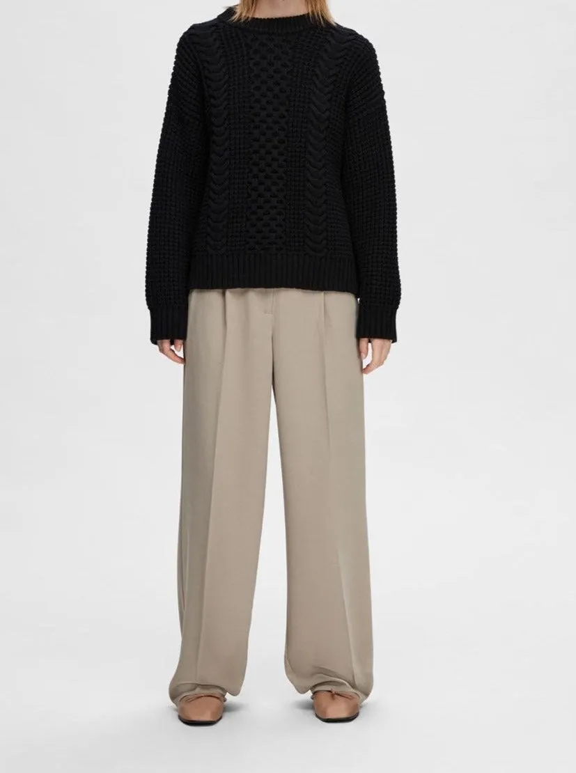 SLFTINNI MW WIDE PANT | GREIGE