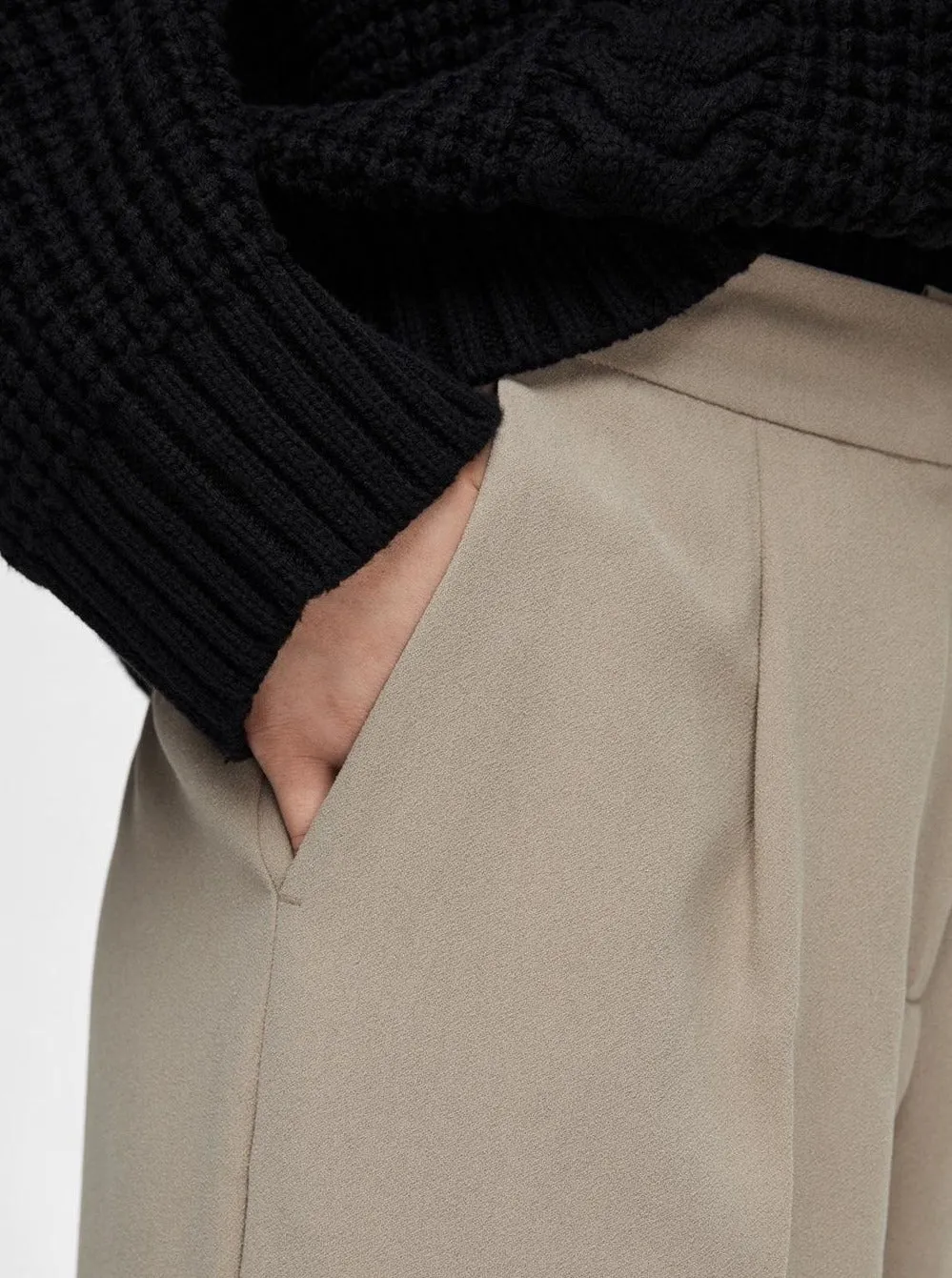 SLFTINNI MW WIDE PANT | GREIGE