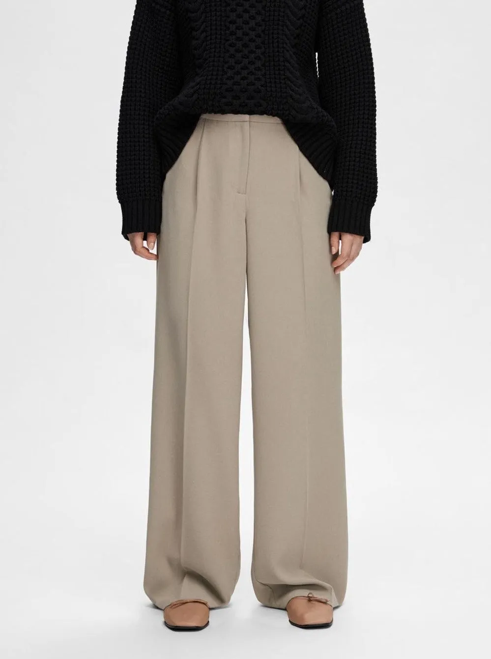 SLFTINNI MW WIDE PANT | GREIGE