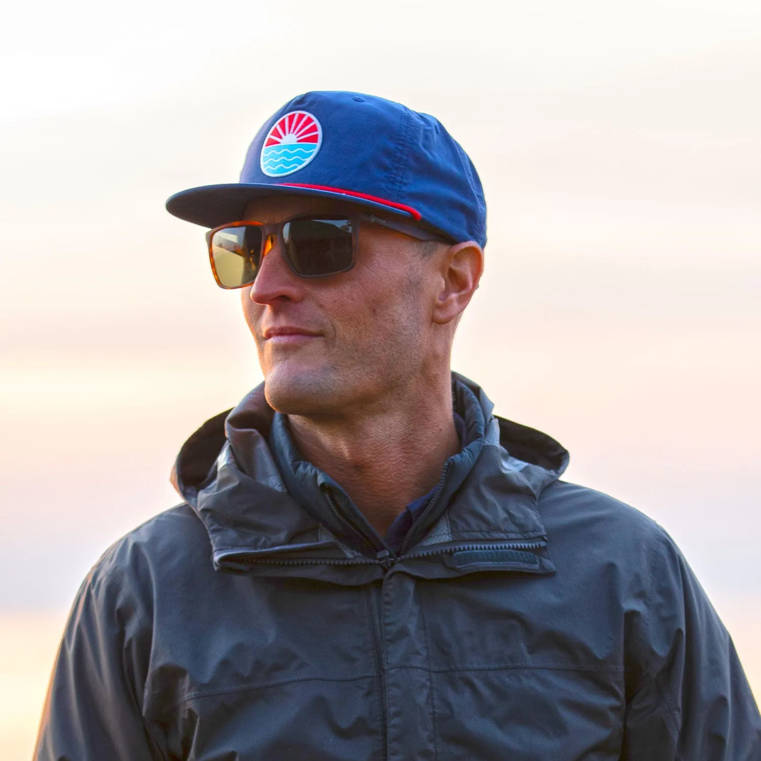 Sun Wave Navy / Red Rope Hat