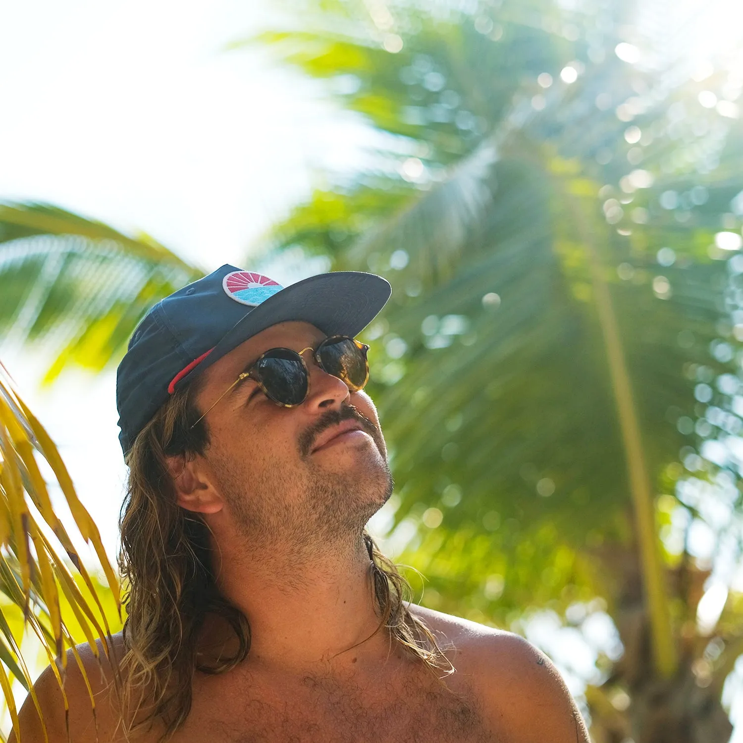 Sun Wave Navy / Red Rope Hat