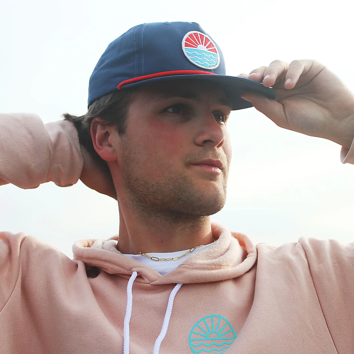 Sun Wave Navy / Red Rope Hat