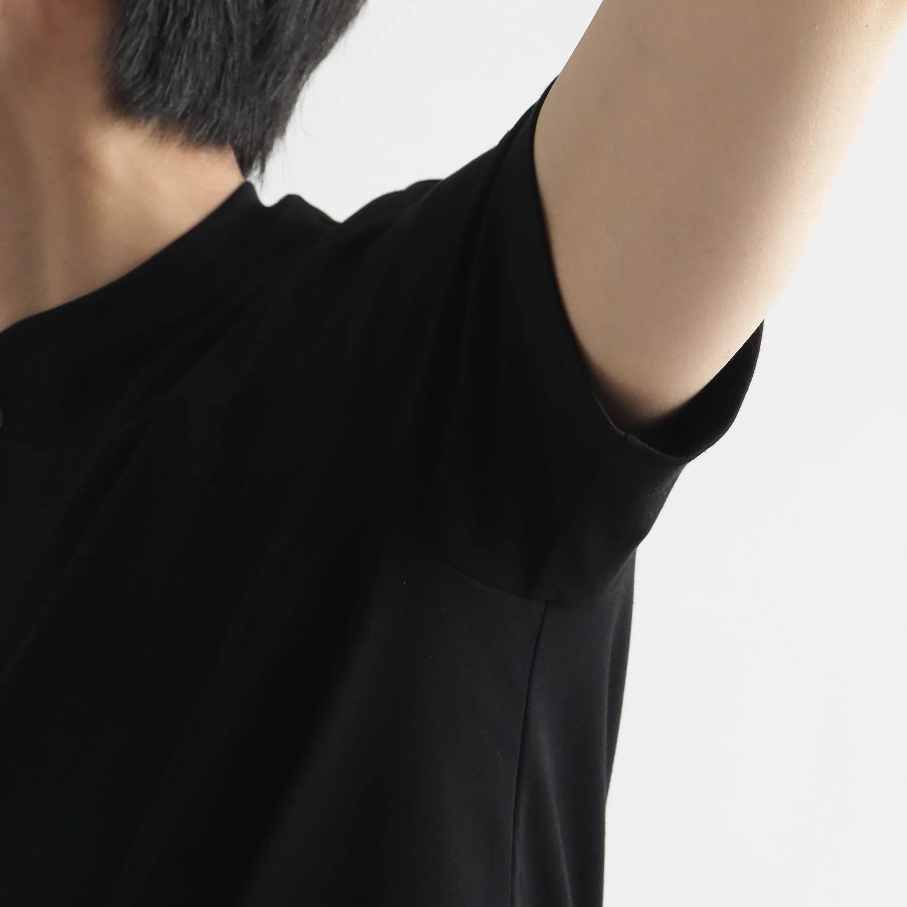 Tailored Henley Neck T-shirt Color: Black