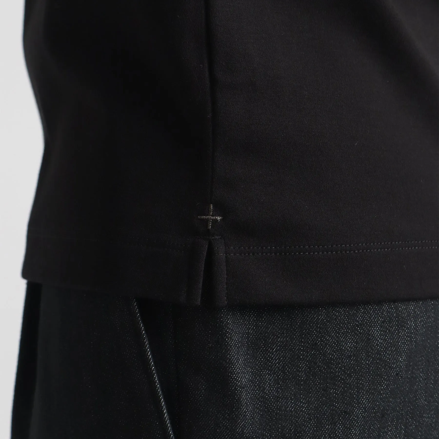 Tailored Henley Neck T-shirt Color: Black