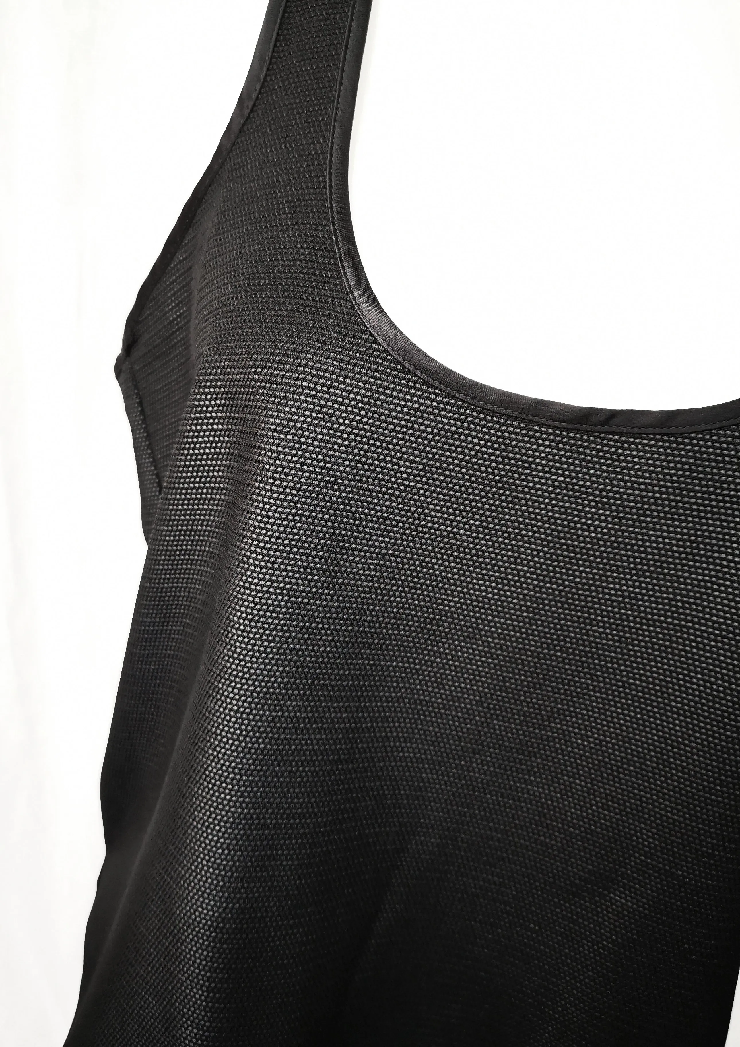 TANK TOP - FANCY TECH LACES STRETCH black