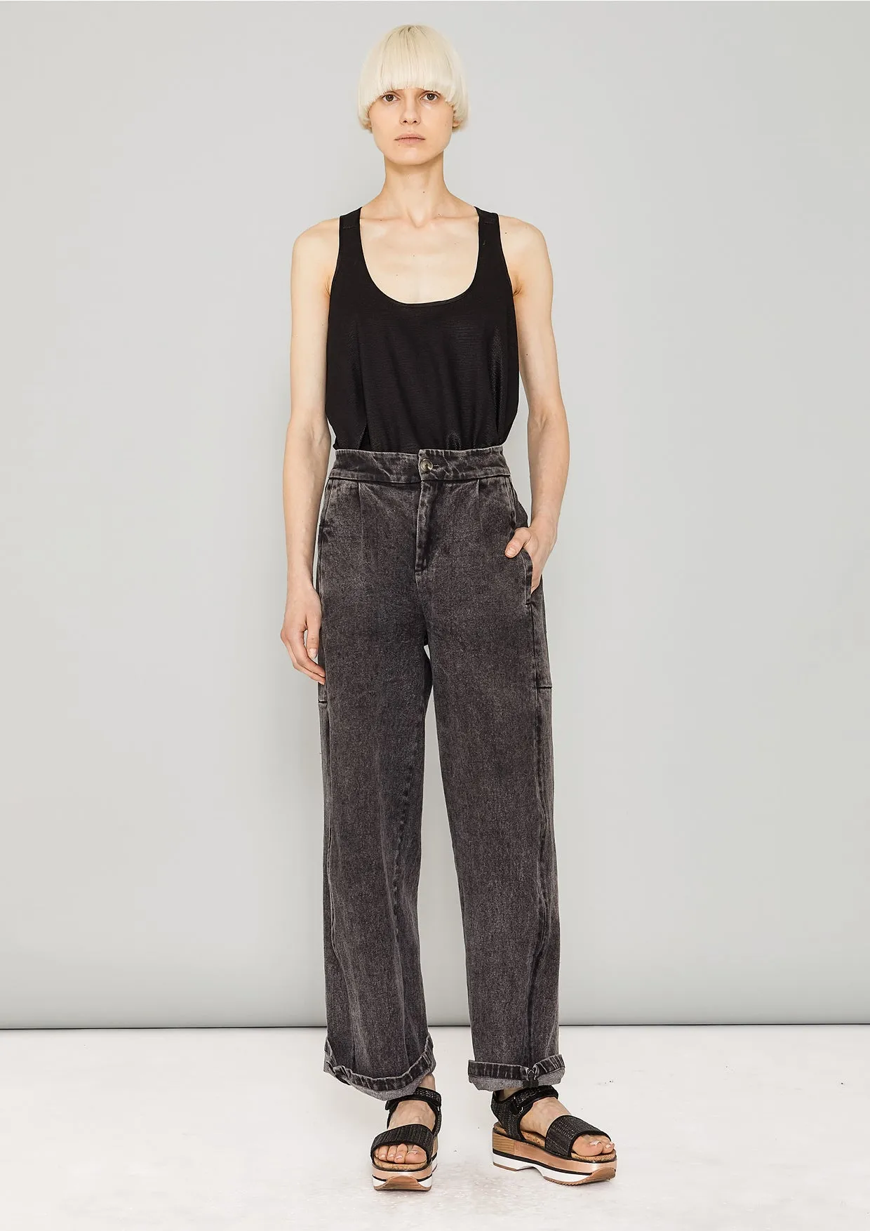 TANK TOP - FANCY TECH LACES STRETCH black