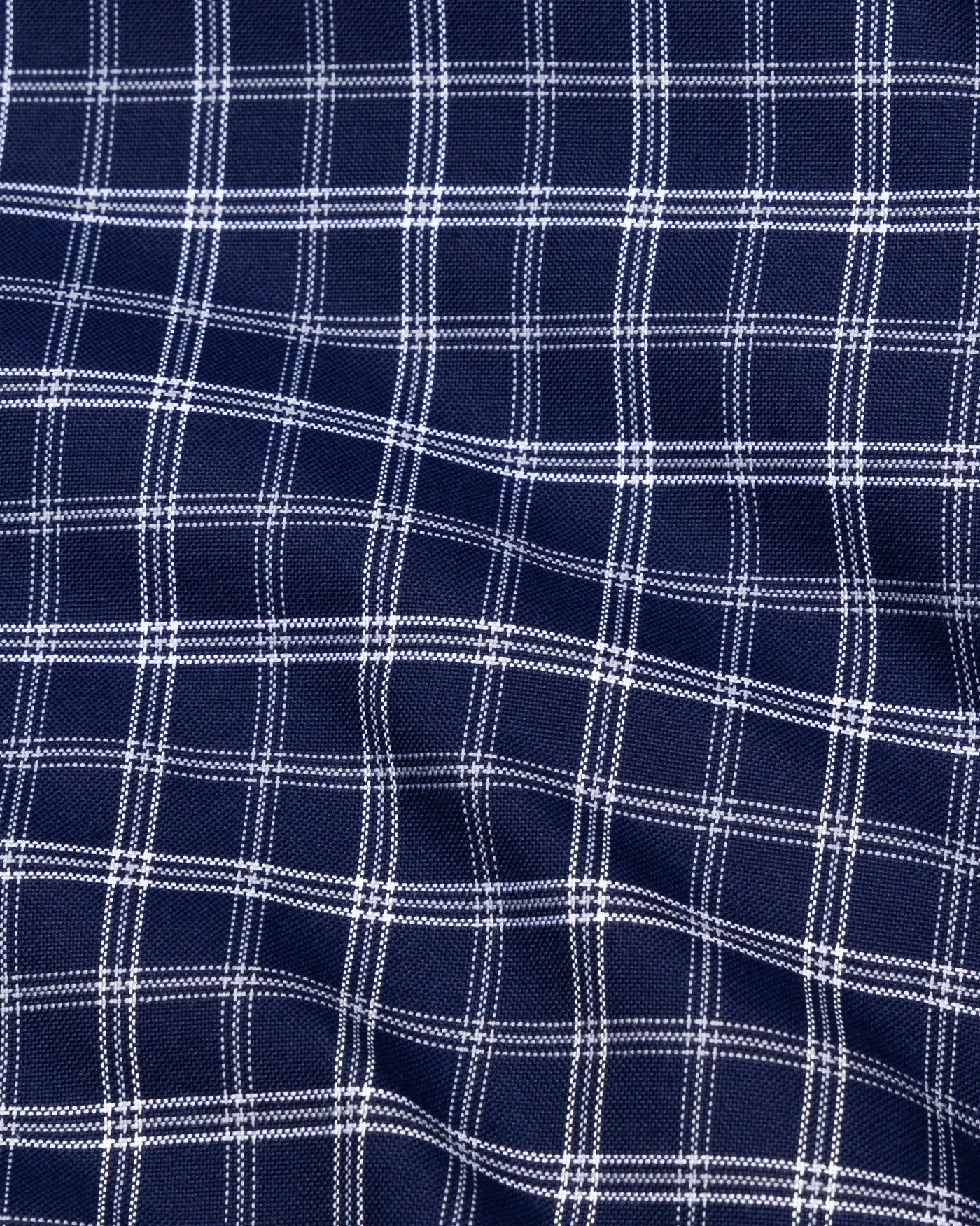 Tauris Navy Blue Checked Button Down Cotton Shirt