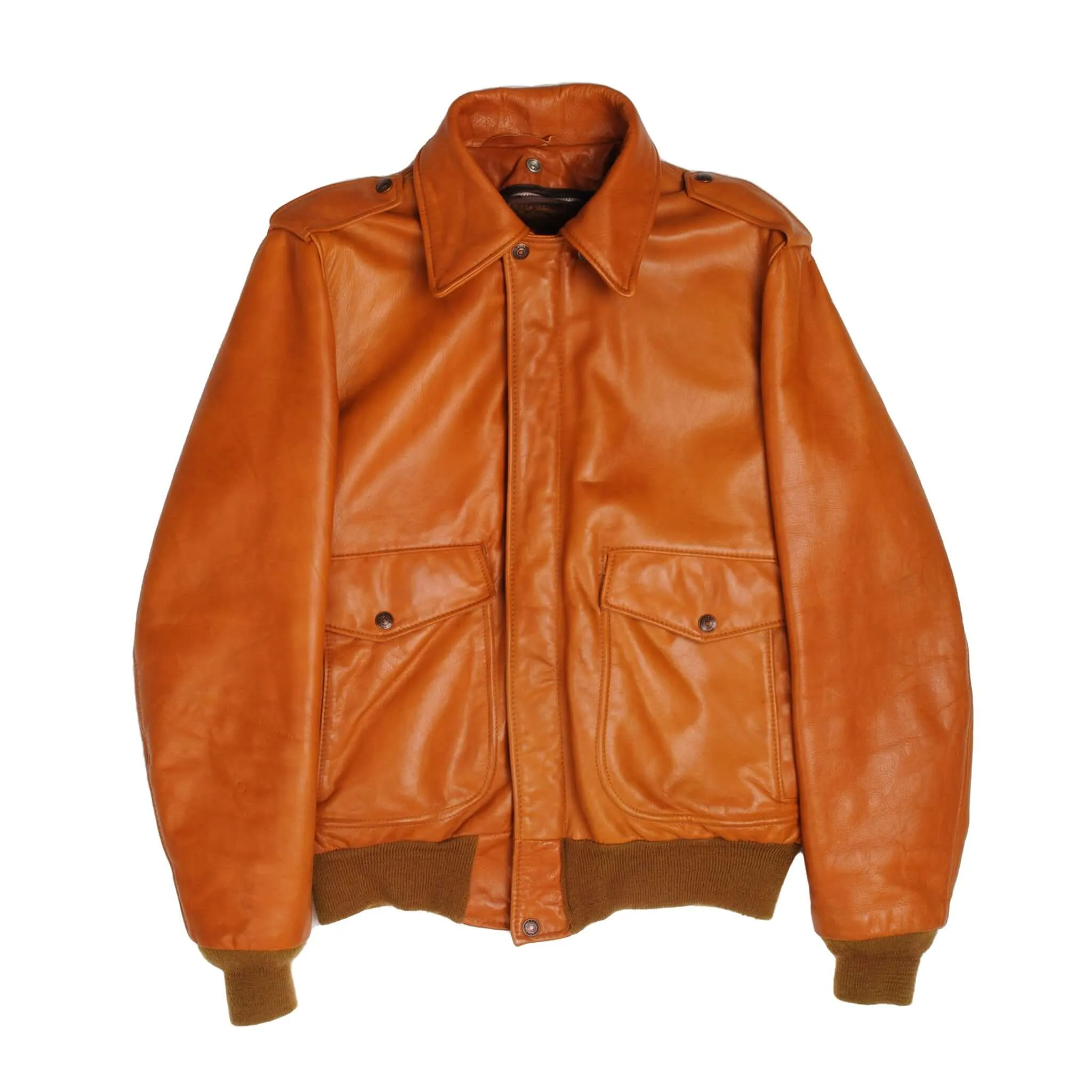 VINTAGE SCHOTT NYC BOMBER LEATHER JACKET 1970S 1980S SIZE 38 MADE IN USA