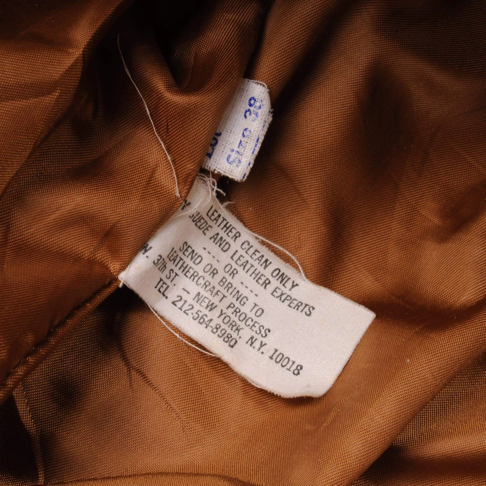 VINTAGE SCHOTT NYC BOMBER LEATHER JACKET 1970S 1980S SIZE 38 MADE IN USA