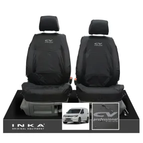 VW Caddy 5 Cargo INKA Front Set 1 1 Tailored Waterproof Seat Covers Black MY-2020  [Choice of 7 Colours]