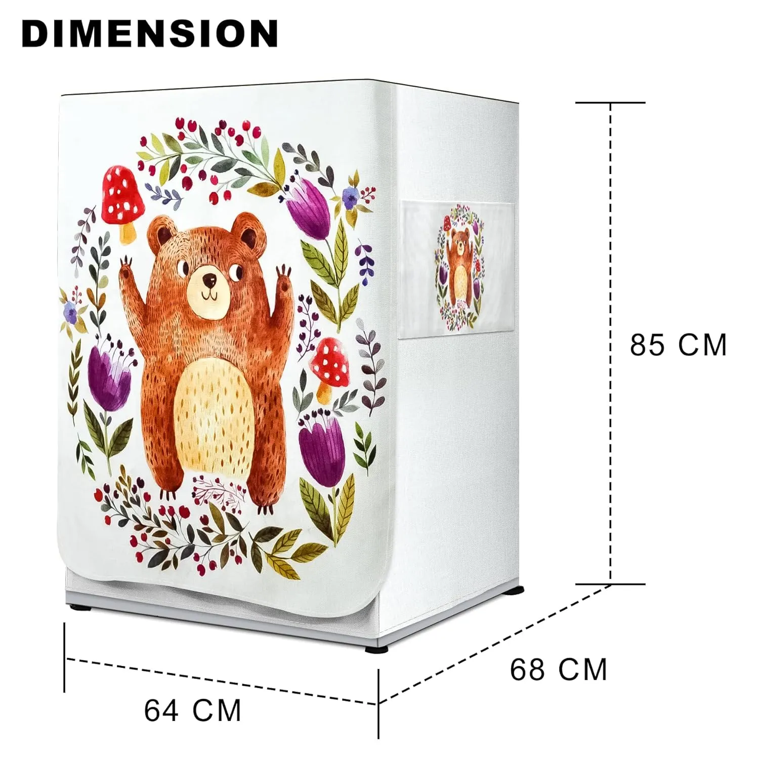 Washing Machine Cover (FABKUC) Front-Loading Machine |Happy Bear