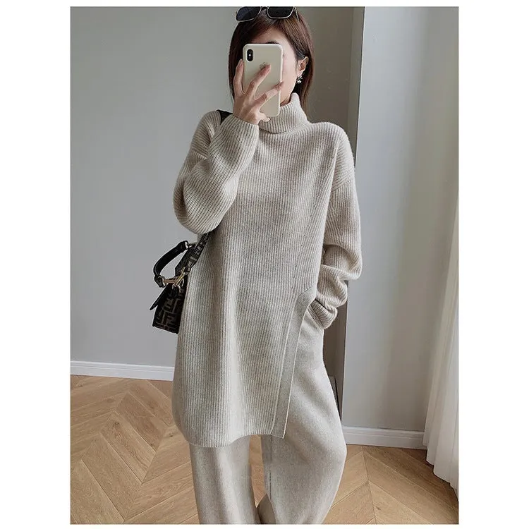 Women's Turtleneck Soft Glutinous Sweater Suit