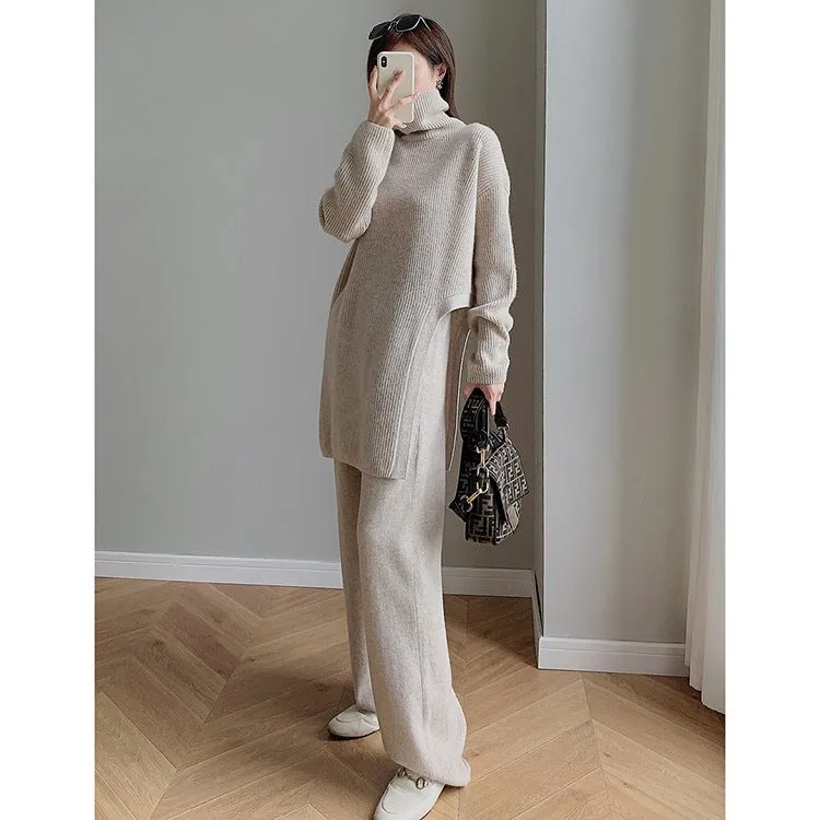 Women's Turtleneck Soft Glutinous Sweater Suit