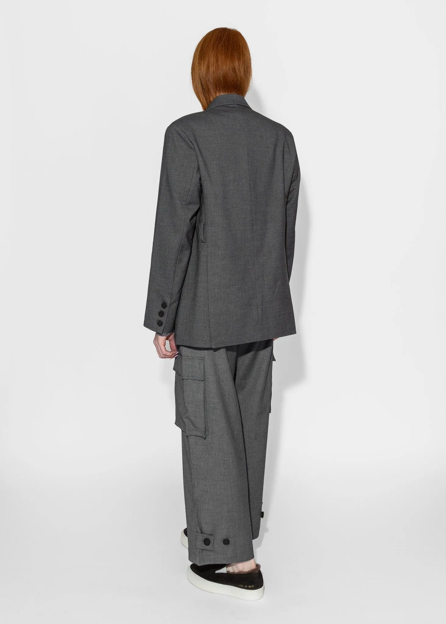 Wool Blend Cargo Pants in Gray
